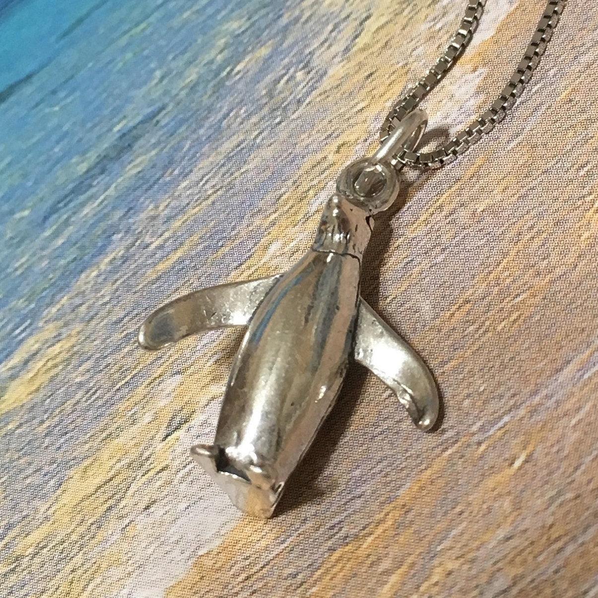 Unique Hawaiian 3D Penguin Necklace, Sterling Silver Cute Penguin Charm Pendant, N2991 Birthday Mom Wife Girl Mother Gift, Island Jewelry - Hawaii Treasures Shop