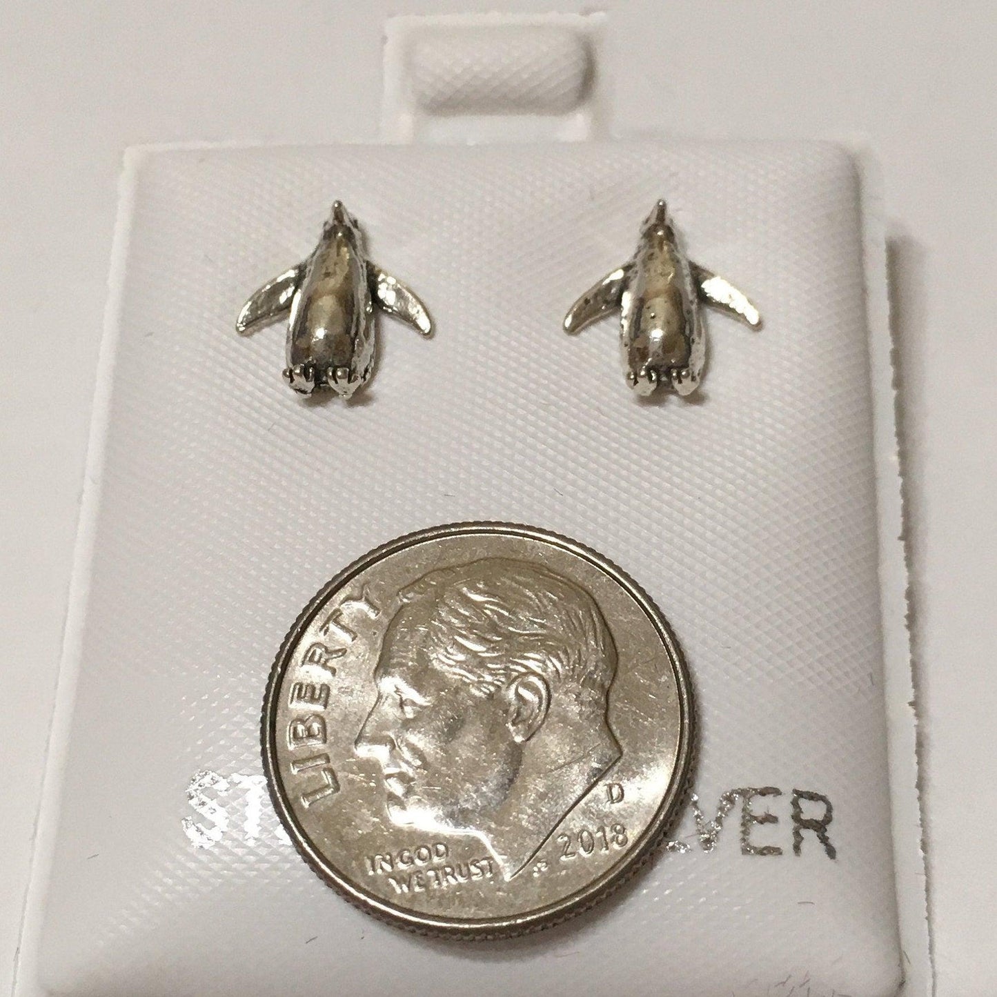 Unique Hawaiian Penguin Earring, Sterling Silver Penguin Stud Earring, E8062 Birthday Mom Wife Girl Mother Gift, Island Jewelry - Hawaii Treasures Shop