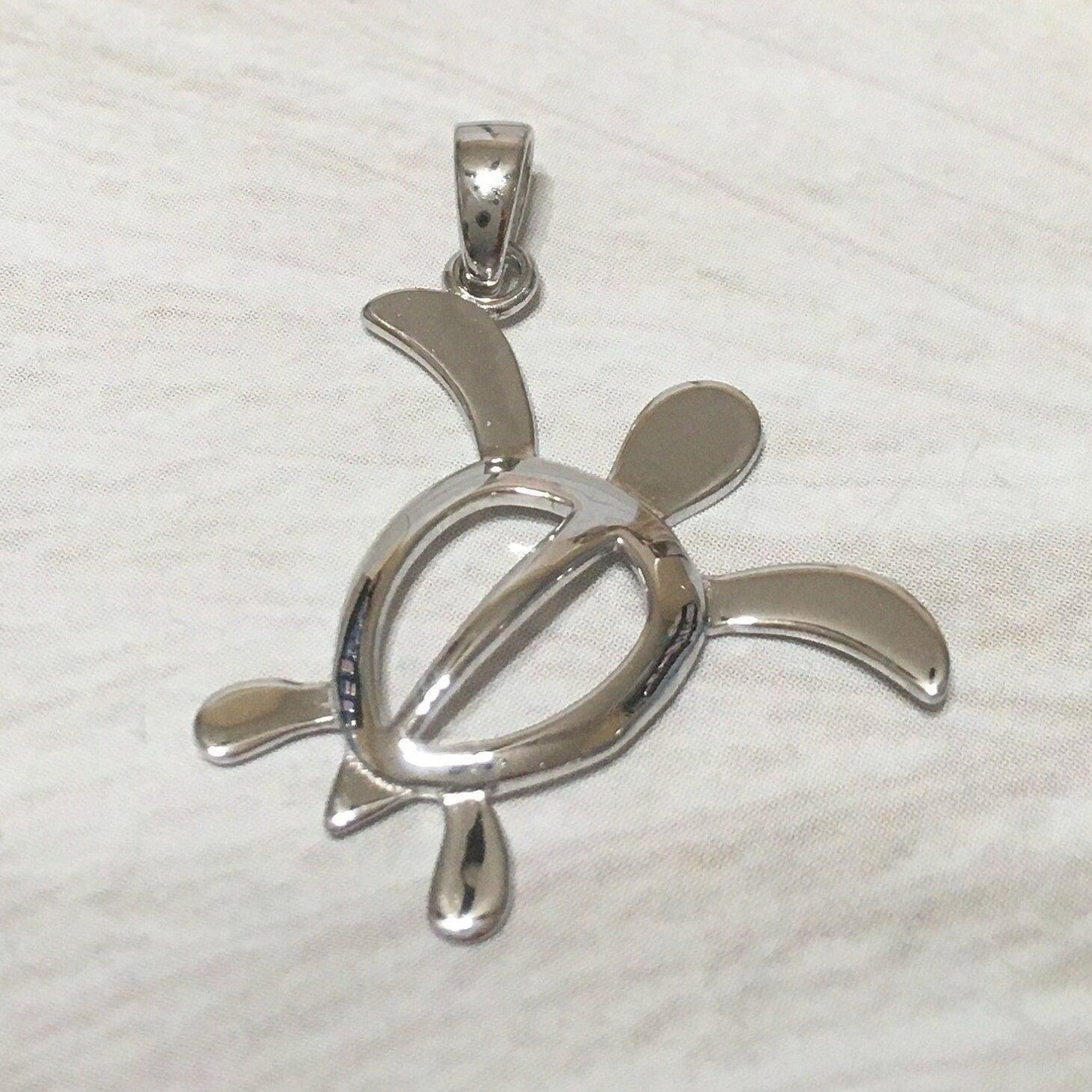 Beautiful Hawaiian Large Sea Turtle Earring and Necklace, Sterling Silver Turtle Petroglyph Pendant, N2021S Birthday Mother Mom Gift - Hawaii Treasures Shop