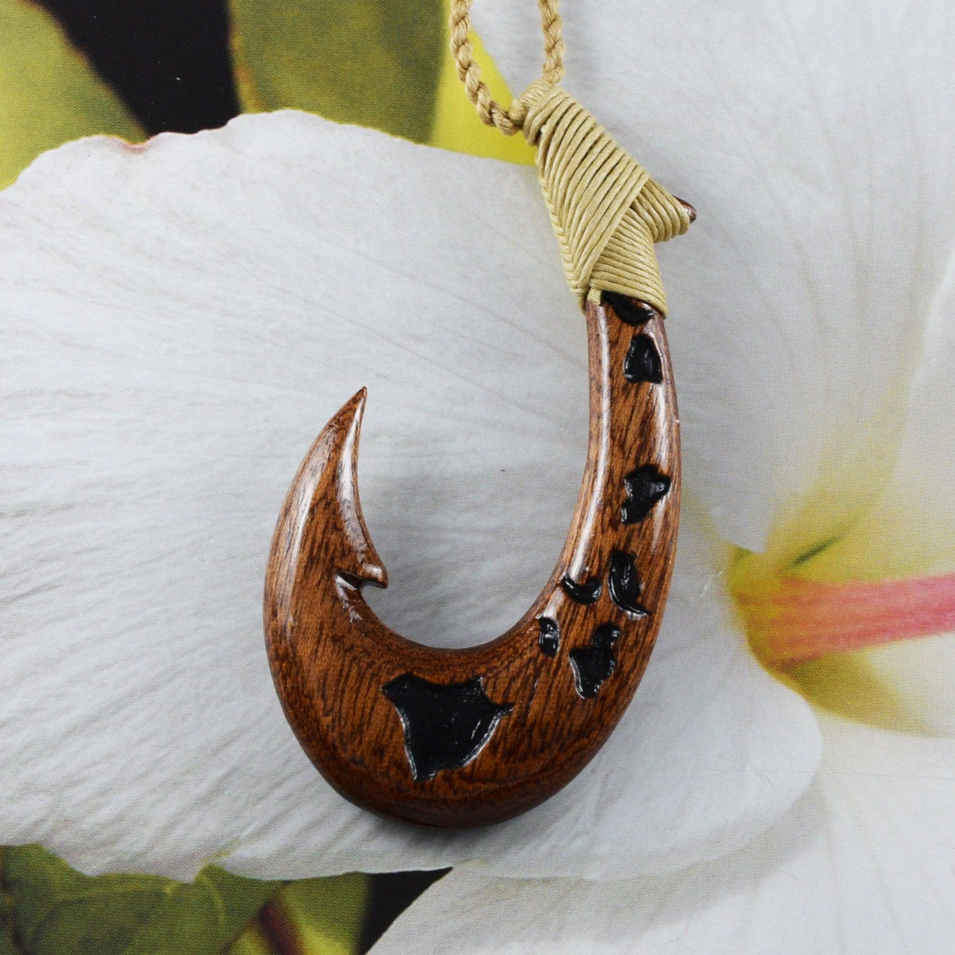 carved wooden fish hooks Unique Hawaiian X-Large Genuine Koa Wood Fish Hook Necklace, Hand Carv – Hawaii Treasures Shop