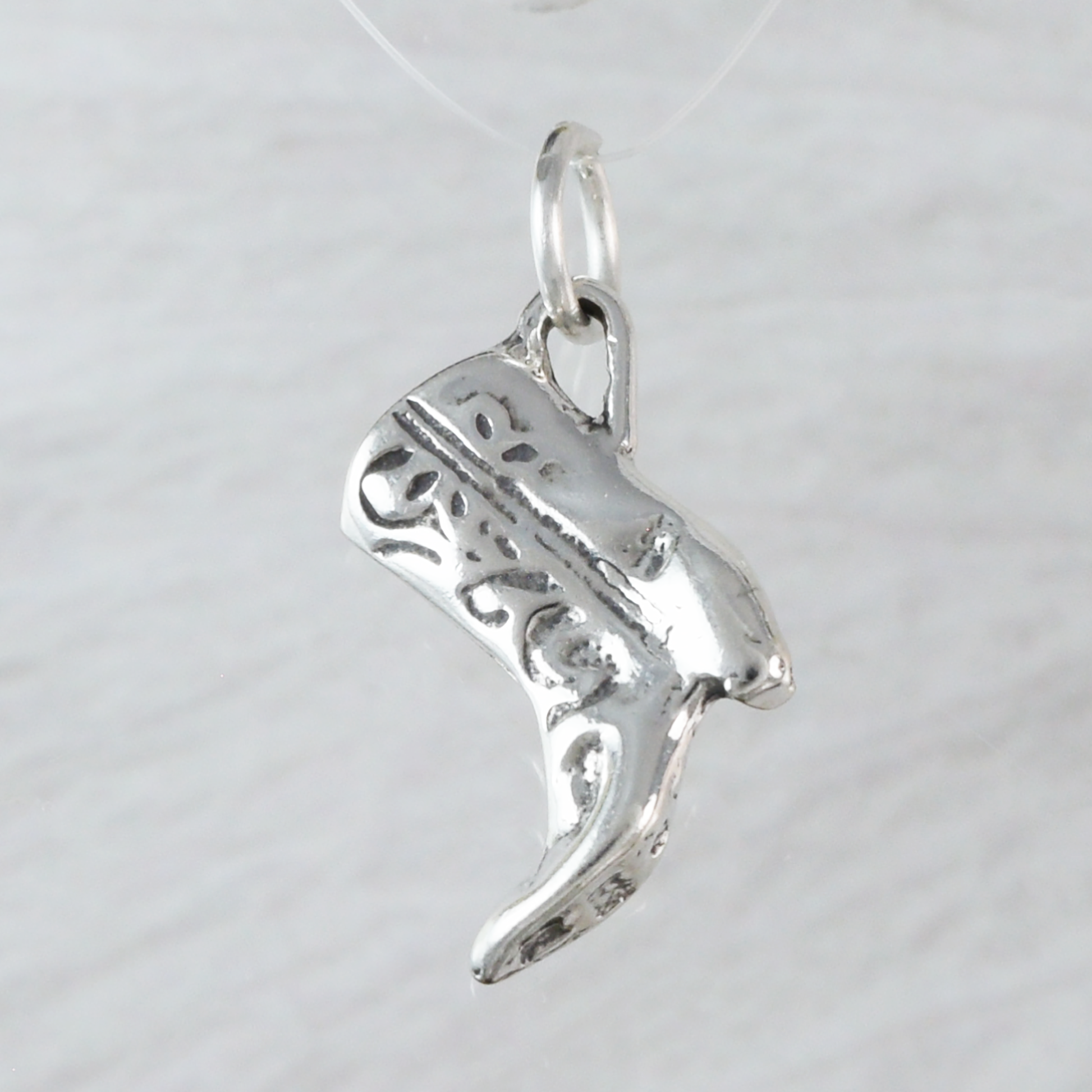 Silver Cowboy Boot Necklace - Hawaii Treasures Shop