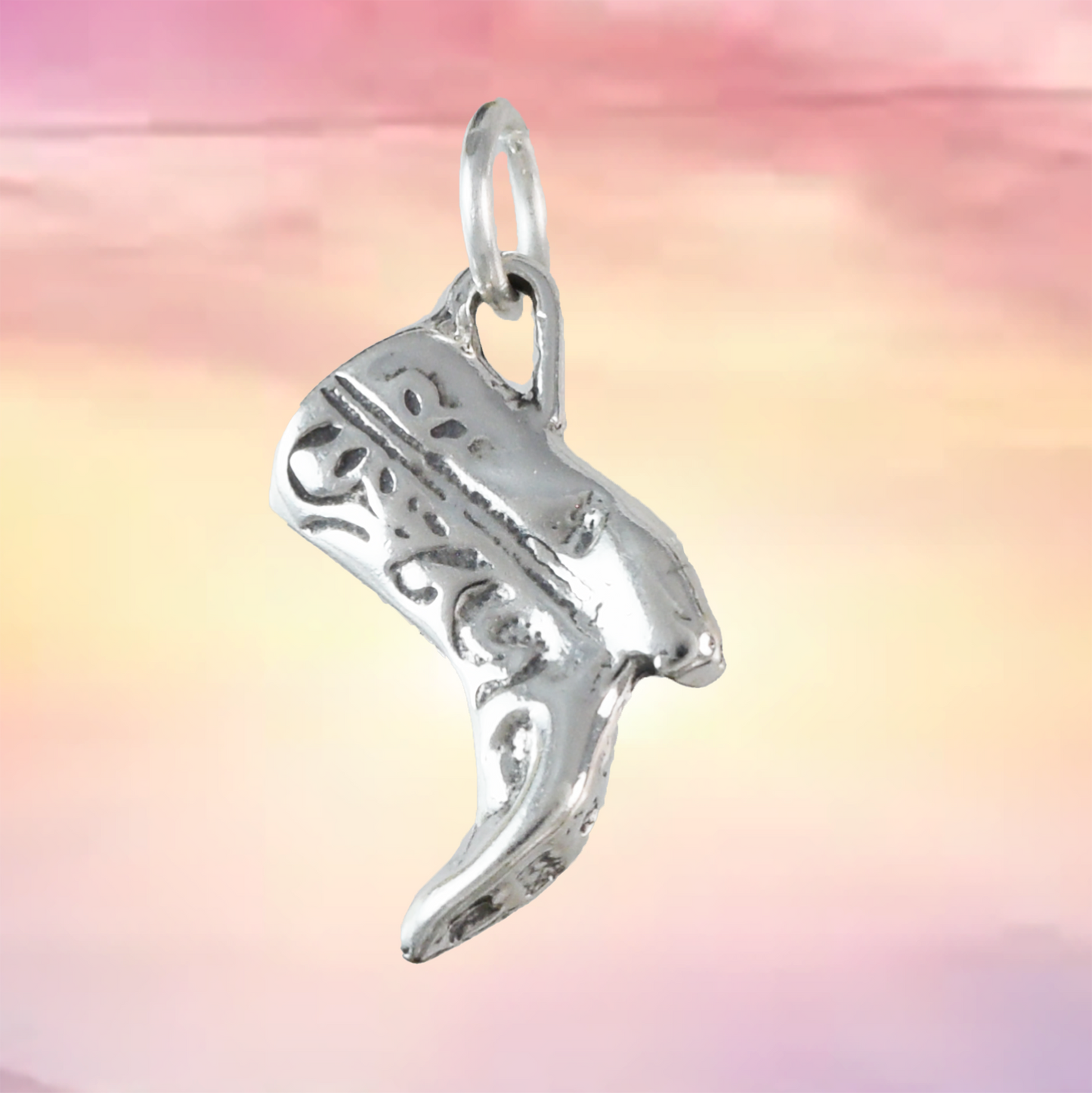 Silver Cowboy Boot Necklace - Hawaii Treasures Shop