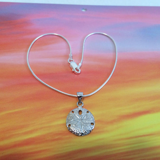 Pretty Hawaiian Sand Dollar Anklet or Bracelet, Sterling Silver Sand Dollar Charm Bracelet, A6117 Birthday Mom Wife Mother Gift - Hawaii Treasures Shop