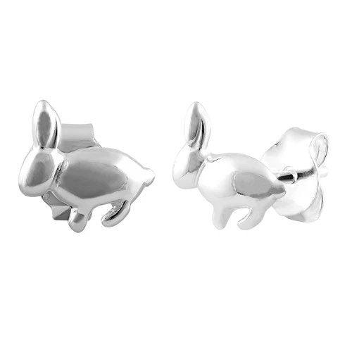 Unique Cute Hawaiian Small Rabbit Earring, Sterling Silver Rabbit Stud Earring, E8109 Birthday Mom Wife Girl Mother Gift, Animal Jewelry - Hawaii Treasures Shop
