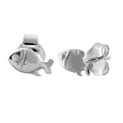 Unique Cute Small Hawaiian Fish Earring, Sterling Silver Fish Stud Earring, E8103 Birthday Mom Wife Girl Mother Gift, Island Jewelry - Hawaii Treasures Shop