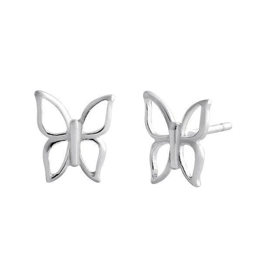 Unique Hawaiian Little Butterfly Earring, Sterling Silver Butterfly Stud Earring, E8108 Birthday Mom Wife Girl Mother Gift - Hawaii Treasures Shop