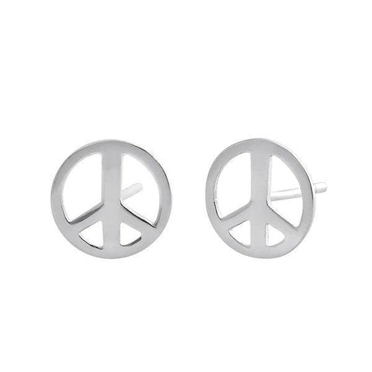 Pretty Hawaiian Peace Sign Earring, Sterling Silver Peace Sign Stud Earring, E8143 Birthday Mom Wife Girl Mother Gift - Hawaii Treasures Shop