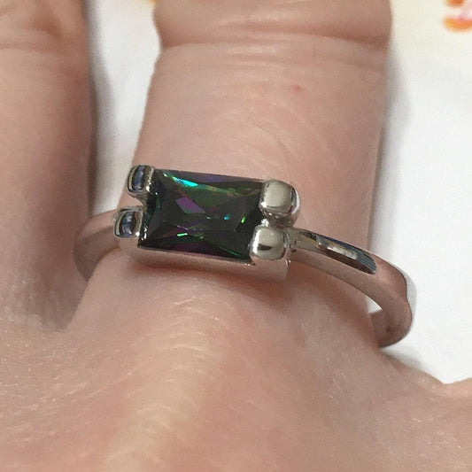 Beautiful Hawaiian Rainbow Mystic Topaz Ring, Sterling Silver Rainbow Topaz Ring, R2503 Statement PC, Birthday Mom Wife Mother Gift - Hawaii Treasures Shop