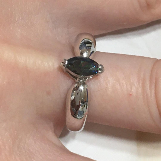 Beautiful Hawaiian Rainbow Mystic Topaz Ring, Sterling Silver Rainbow Topaz Ring, R2501 Statement PC, Birthday Mom Wife Mother Gift - Hawaii Treasures Shop