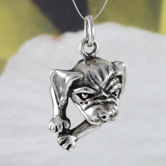 Unique Bull Dog Necklace, Sterling Silver Bulldog Charm Pendant, N8605 Birthday Mom Wife Mother Gift - Hawaii Treasures Shop