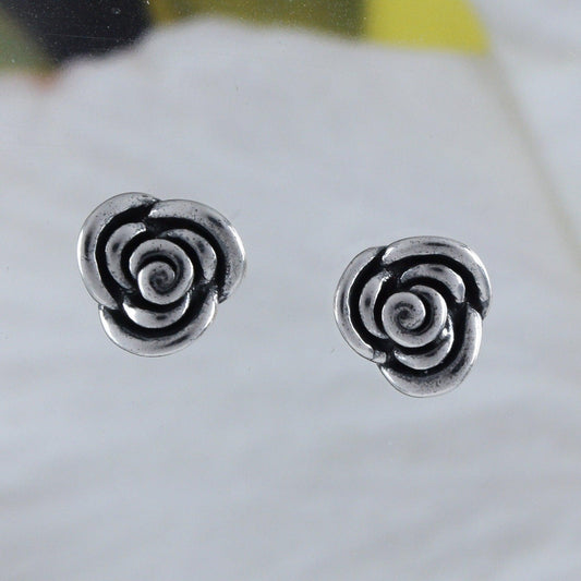 Unique Pretty Hawaiian Rose Earring, Sterling Silver Rose Flower Stud Earring, E8829 Birthday Mom Wife Girl Mother Gift - Hawaii Treasures Shop