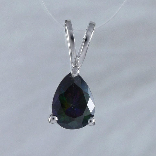 Beautiful Hawaiian Rainbow Mystic Topaz Rain Drop Necklace, Sterling Silver Rainbow Topaz Pendant, N8954 Birthday Anniversary Mom Gift - Hawaii Treasures Shop