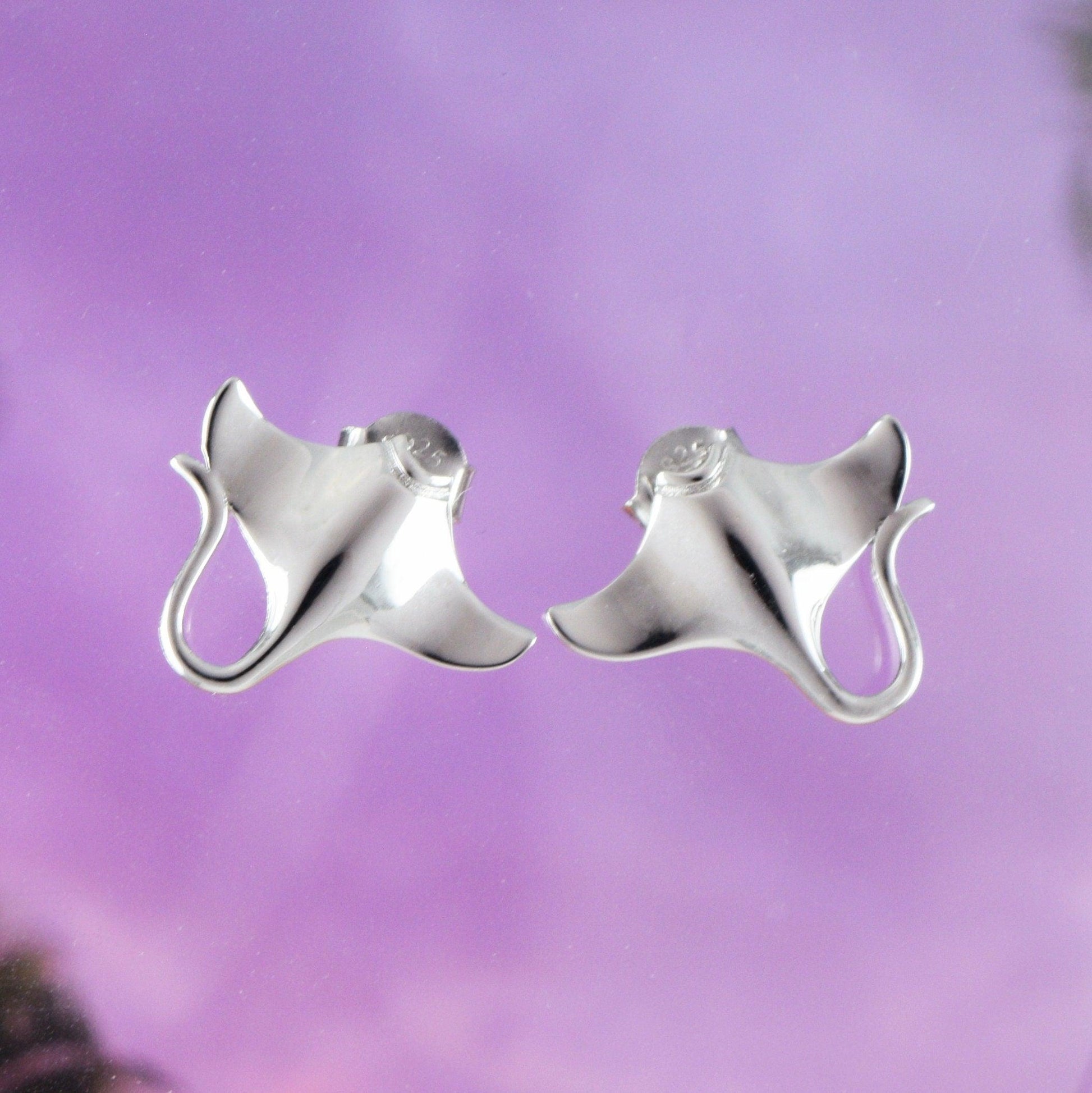 Manta Ray sterling silver earrings .925 x 1 pair rays drops Manta Ray sterling silver earrings .925 x 1 pair rays drops