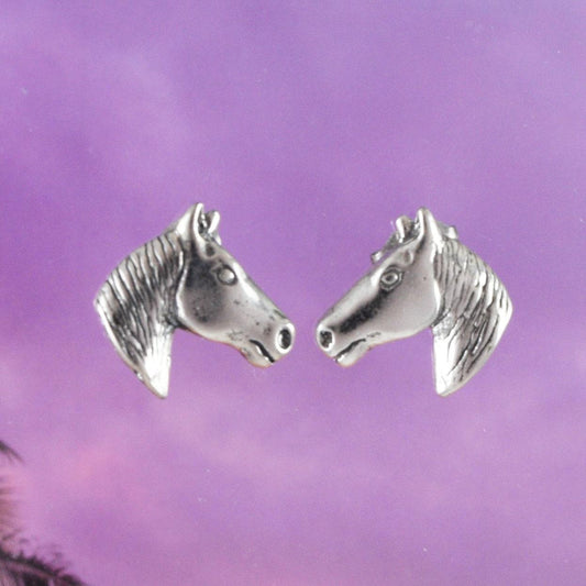 Unique Pretty Hawaiian Horse Earring, Sterling Silver Horse Stud Earring, E8061 Birthday Mother Wife Mom Gift - Hawaii Treasures Shop