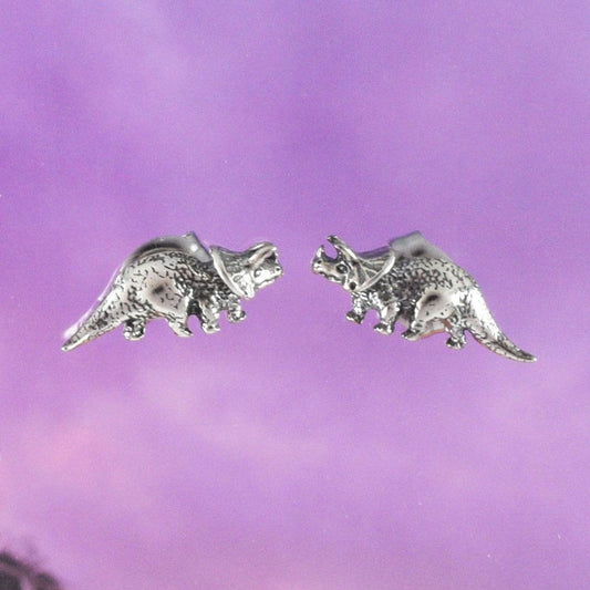 Unique Small Hawaiian Dinosaur Earring, Sterling Silver Dinosaur Stud Earring, E9065 Birthday Girl Mother Gift, Animal Jewelry - Hawaii Treasures Shop