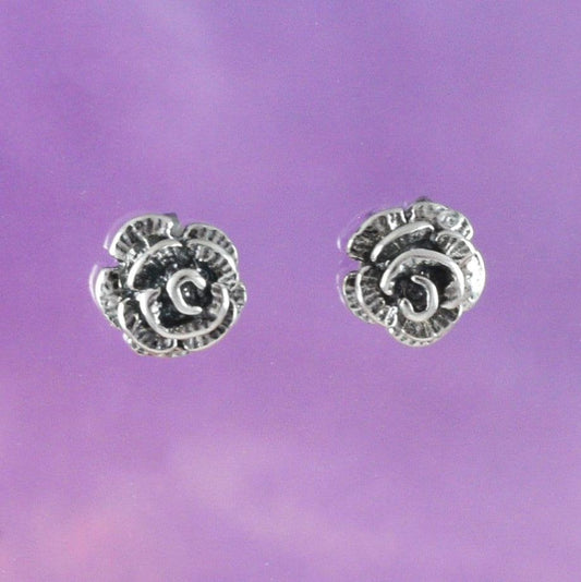 Unique Pretty Hawaiian Rose Earring, Sterling Silver Rose Flower Stud Earring, E8825 Birthday Mother Wife Mom Gift - Hawaii Treasures Shop