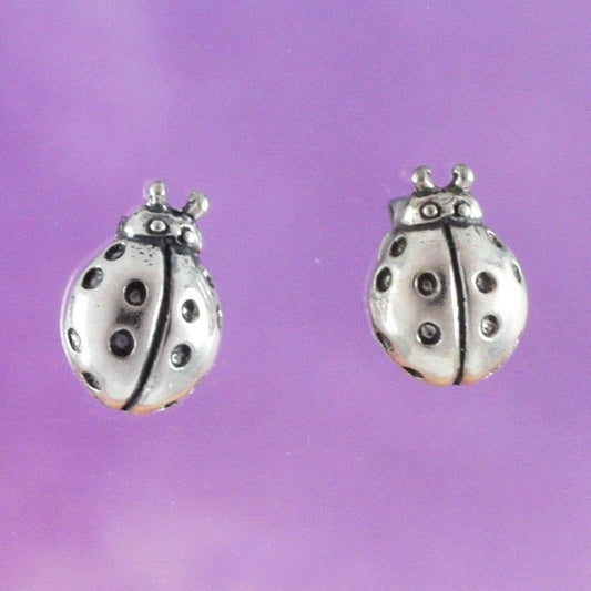 Unique Hawaiian Ladybug Earring, Sterling Silver Lady Bug Stud Earring, E8152 Birthday Mom Wife Girl Mother Gift - Hawaii Treasures Shop