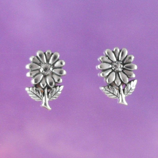 Pretty Hawaiian Daisy Flower Earring, Sterling Silver Daisy Flower Stud Earring, E8665 Birthday Wife Mom Girl Mother Gift - Hawaii Treasures Shop