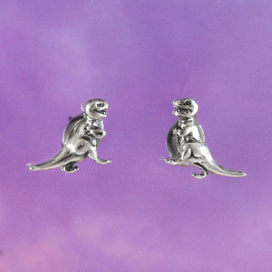 Unique Dinosaur Earring, Sterling Silver Dinosaur Stud Earring, E8805 Birthday Girl Mother Gift, Animal Jewelry - Hawaii Treasures Shop