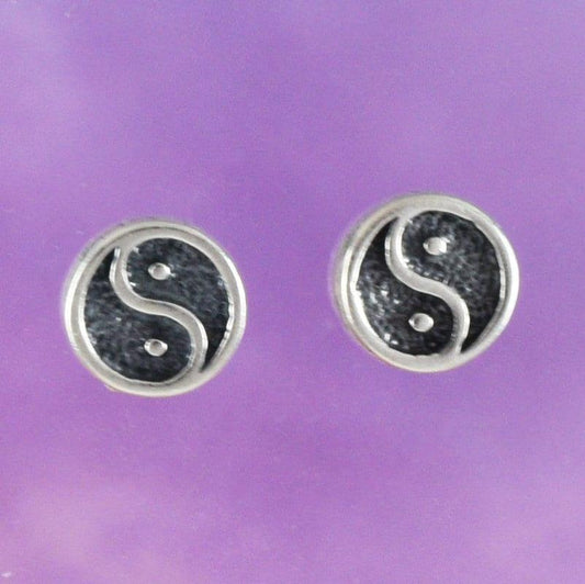 Unique Hawaiian Yin Yang Earring, Sterling Silver Yin-Yang Stud Earring, E8821 Birthday Mom Wife Girl Mother Gift - Hawaii Treasures Shop