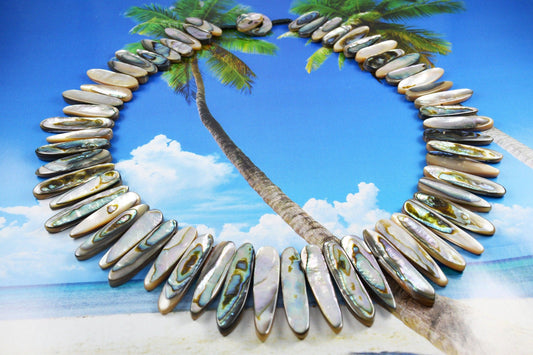 Gorgeous Hawaiian X-Large Genuine Paua Shell Necklace, Abalone Mother of Pearl Necklace, N9097 Birthday Mom Wife Mother Gift - Hawaii Treasures Shop