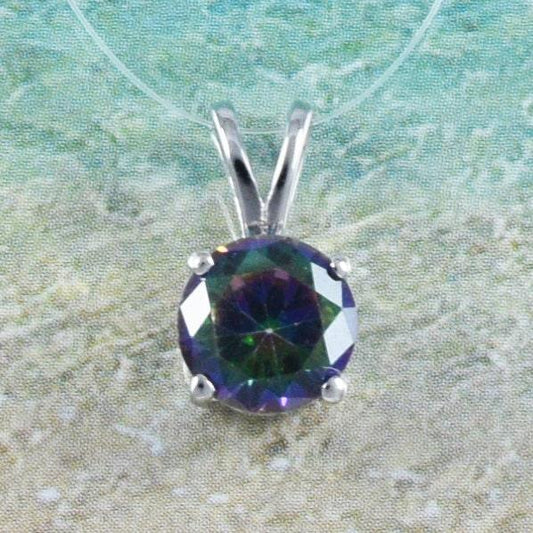 Beautiful Hawaiian Rainbow Mystic Topaz Necklace, Sterling Silver Rainbow Topaz Pendant, N8953 Birthday Anniversary Mom Gift - Hawaii Treasures Shop
