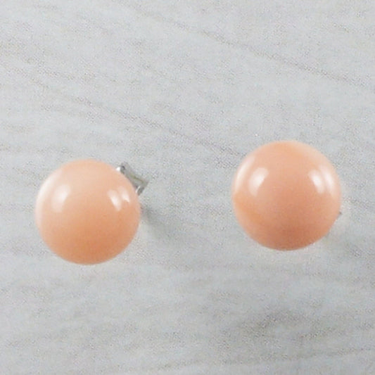Beautiful Hawaiian Genuine Pink Coral Earring, Sterling Silver Pink Coral Round Ball Stud Earring, E9237 Birthday Mother Mom Gift - Hawaii Treasures Shop