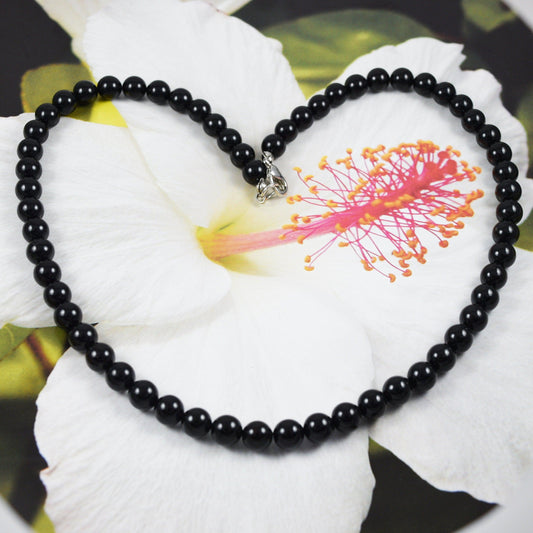 Unique Gorgeous Hawaiian Genuine Black Coral Necklace, Black Coral Round Bead Necklace, N3339 Birthday Mom Mother Gift, Island Jewelry - Hawaii Treasures Shop