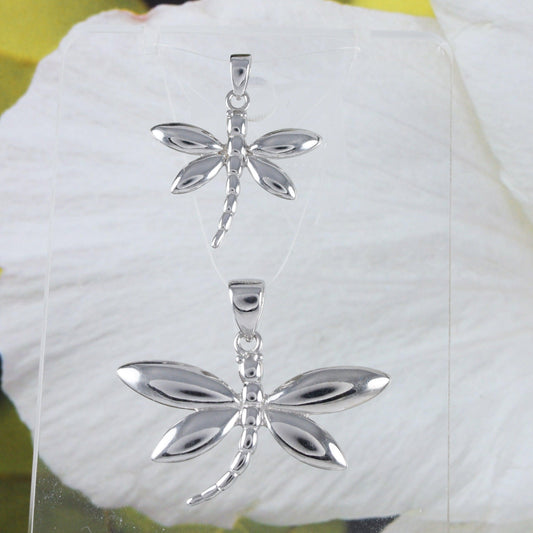 Mother Daughter Hawaiian Dragonfly Matching Necklace, Sterling Silver Dragonfly Pendant, N7023 Big Little Sister, Birthday Mom Wife Gift - Hawaii Treasures Shop