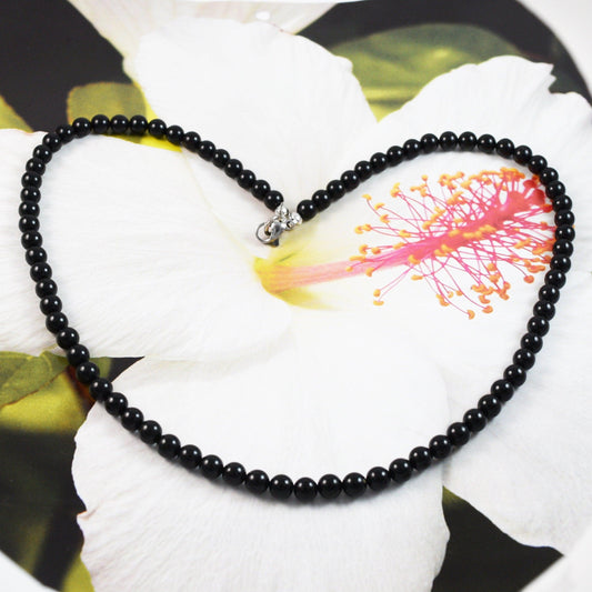 Unique Beautiful Hawaiian Genuine Black Coral Necklace, Black Coral Round Bead Necklace, N3340 Birthday Mom Valentine Gift - Hawaii Treasures Shop