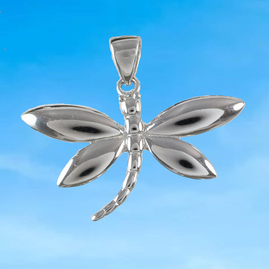 Stunning Large Hawaiian Dragonfly Necklace, Sterling Silver Dragonfly Pendant, N6116 Birthday Mother Wife Mom Gift, Statement PC - Hawaii Treasures Shop
