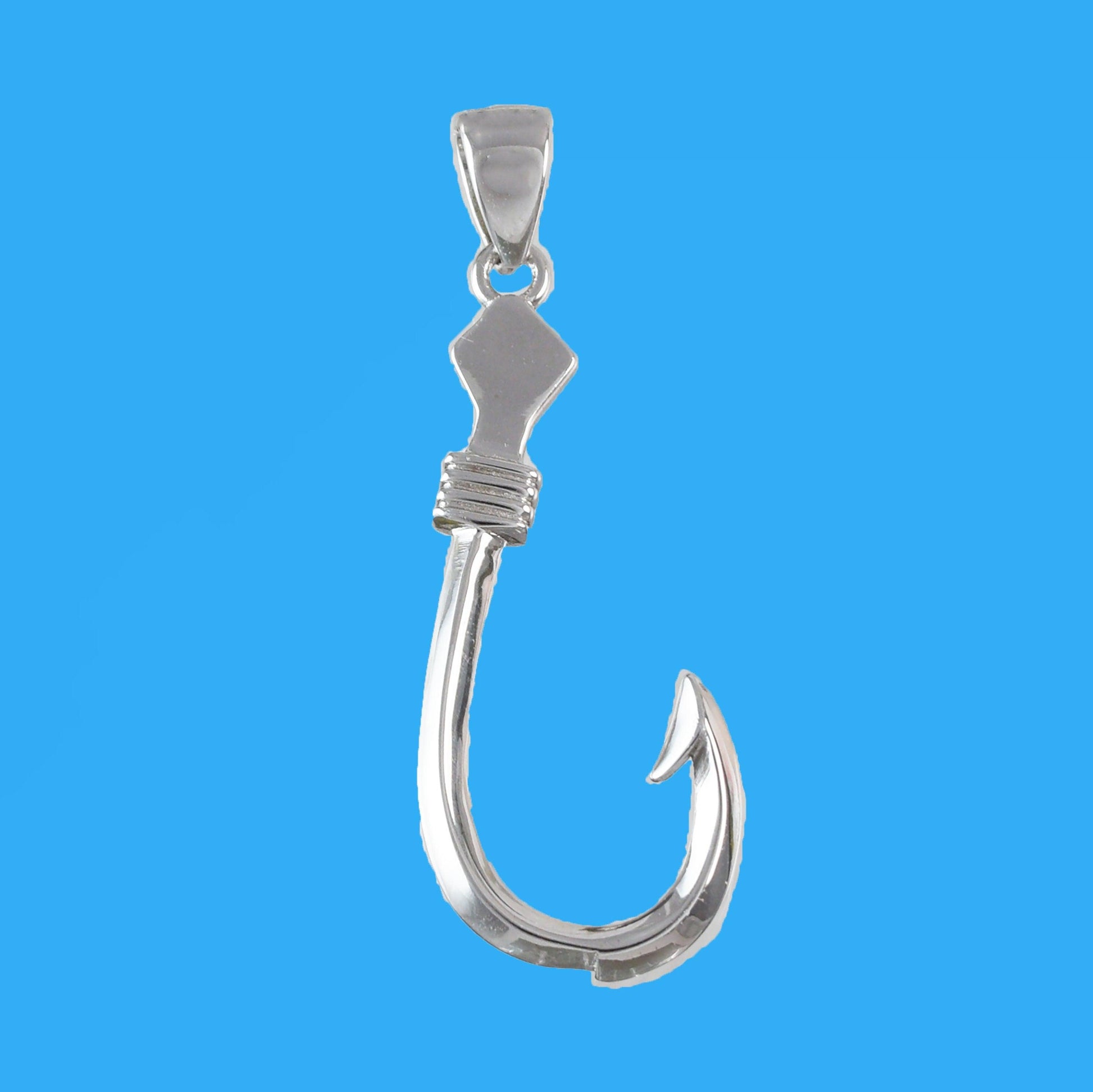 Beautiful Hawaiian 3D Fish Hook Necklace, Sterling Silver 3D Fish Hook – Hawaii Treasures Shop Beautiful Hawaiian 3D Fish Hook Necklace, Sterling Silver 3D Fish Hook – Hawaii Treasures Shop