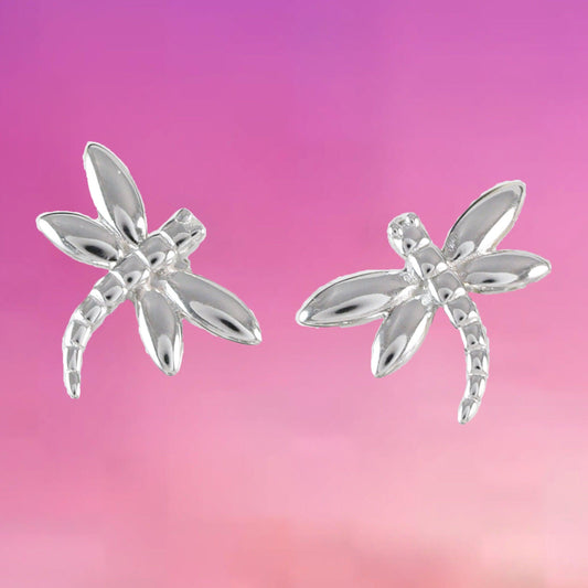 Unique Hawaiian Dragonfly Earring, Sterling Silver Dragonfly Stud Earring, E4111 Birthday Wife Mom Girl Mother Gift, Island Jewelry - Hawaii Treasures Shop