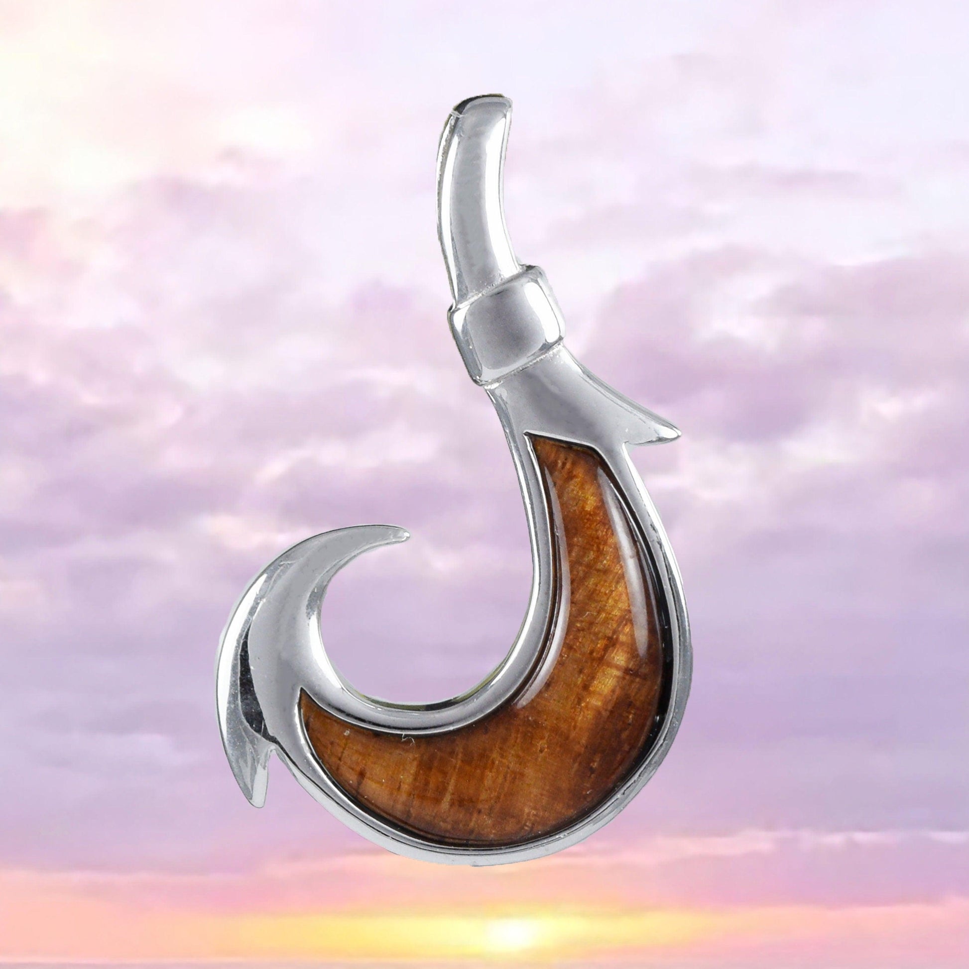 cedar tree fish hook Gorgeous Hawaiian Large Genuine Koa Wood Fish Hook Necklace, Sterling – Hawaii Treasures Shop