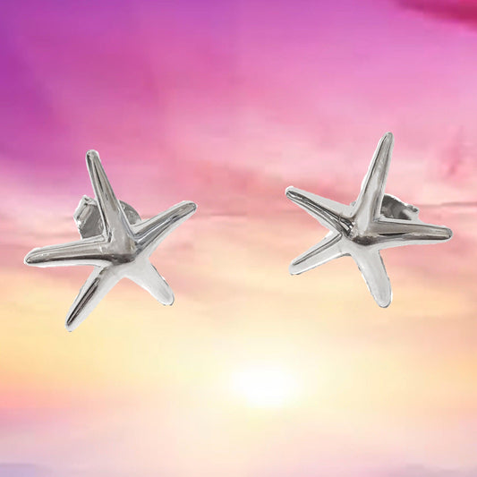Beautiful Hawaiian Starfish Earring, Sterling Silver Starfish Stud Earring, E4103 Birthday Wife Mom Girl Mother Gift, Island Jewelry - Hawaii Treasures Shop