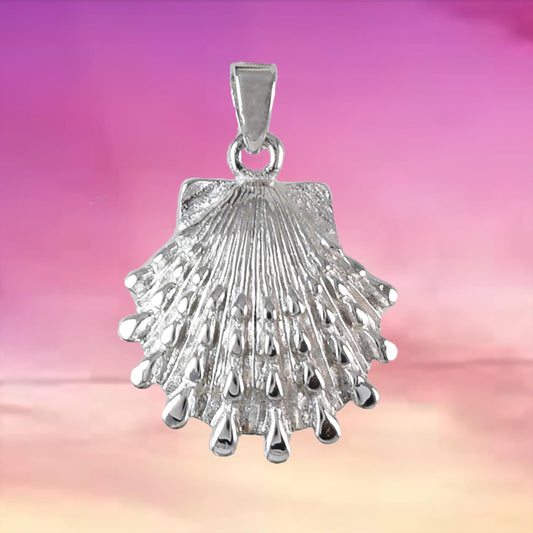 Unique Hawaiian Seashell Necklace, Sterling Silver Sea Shell Charm Pendant, N6136 Birthday Mother Wife Mom Gift, Island Jewelry - Hawaii Treasures Shop