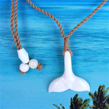 Unique Hawaiian Whale Tail Necklace, Hand Carved Buffalo Bone Whale Tail Necklace, B6152 Birthday Valentine Gift, Island Jewelry