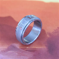 Unique Hawaiian ALOHA Stainless Steel Spinning Ring R1102 Wedding Band Ring, Birthday Anniversary Valentine Gift, Island Jewelry