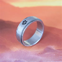 Unique Hawaiian Hibiscus Ring, Official Hawaii State Flower, Stainless Steel Spinning Ring, R1109 Birthday Anniversary Valentine Gift