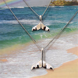 Mother Daughter Hawaiian Whale Tail Matching Necklace, Sterling Silver Whale Tail Pendant, N7002 Big Little Sister, Birthday Mom Wife Gift