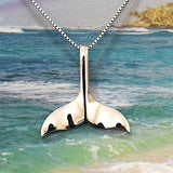 Mother Daughter Hawaiian Whale Tail Matching Necklace, Sterling Silver Whale Tail Pendant, N7002 Big Little Sister, Birthday Mom Wife Gift