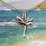 Unique Mother Daughter Hawaiian Bird of Paradise Matching Necklace, Sterling Silver Bird of Paradise Pendant, N7009 Big Little Sister