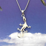 Father Son, Mom Daughter Hawaiian Gecko Matching Necklace, Sterling Silver Gecko Pendant, N7020, Big Little Sister, Birthday Mom Gift