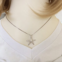 Pretty Hawaiian Starfish Necklace, Sterling Silver Star Fish Charm Pendant, N2022 Birthday Valentine Wife Mom Girl Gift, Island Jewelry