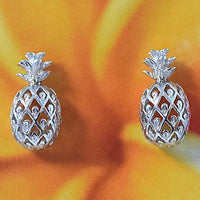 Beautiful Hawaiian Pineapple Earring, Sterling Silver Pineapple Stud Earring, E4119 Birthday Wife Mom Girl Valentine Gift, Island Jewelry