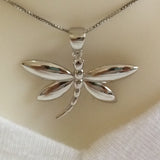 Stunning Large Hawaiian Dragonfly Necklace, Sterling Silver Dragonfly Pendant, N6116 Birthday Valentine Wife Mom Gift, Statement PC