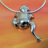 Unique Hawaiian Large Frog Anklet or Bracelet, Sterling Silver Leaping Frog Charm Bracelet, A6122 Birthday Mom Wife Valentine Gift
