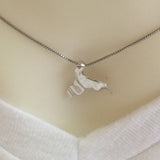 Beautiful Hawaiian Whale Tail Necklace & Earring, Sterling Silver Whale Tail Matching Set, S6101S Birthday Mom Valentine Gift