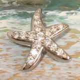 Gorgeous Hawaiian Large Starfish Necklace, Sterling Silver Star Fish CZ Pendant, N6168 Birthday Valentine Wife Mom Gift, Statement PC