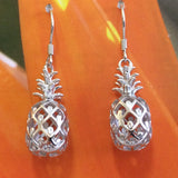 Gorgeous Hawaiian Large 3D Pineapple Earring, Sterling Silver 3D Pineapple Dangle Earring E4139A Valentine Birthday Mom Gift, Statement PC